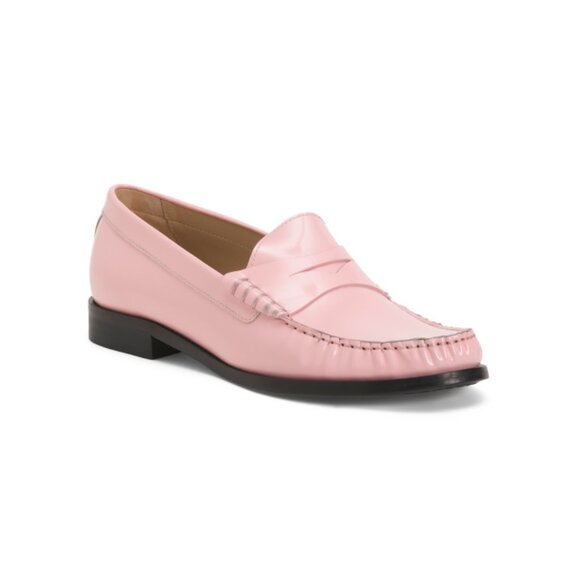 STUART WEITZMAN pink marshmallow Made In Spain Leather Lottie Loafers - Picture 1 of 2